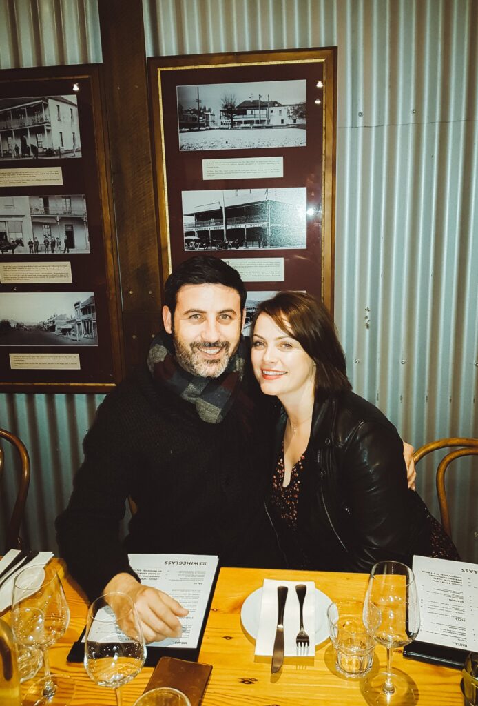 Michael Doig & Louise Connolly enjoying dinner in Mudgee