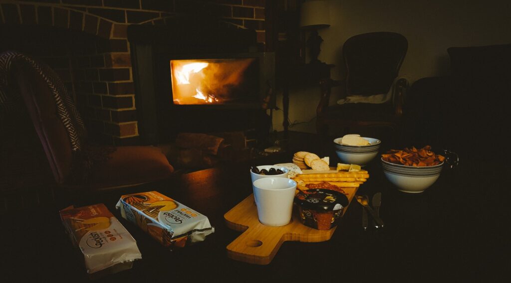 Wine and cheese in our AirBnB in Mudgee, NSW