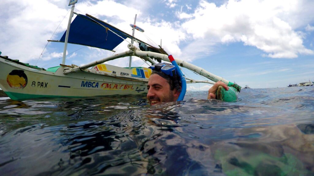 The water is simply marvellous and, it turns out, super easy to burn!— at Crocodile Islands Boracay.