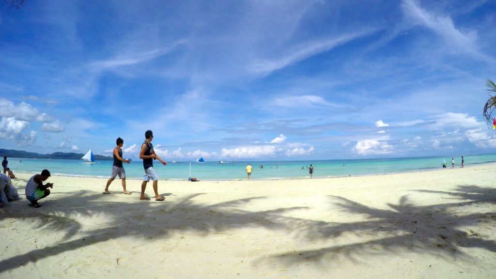 Relaxing in front of the hotel— at White Beach, Boracay.