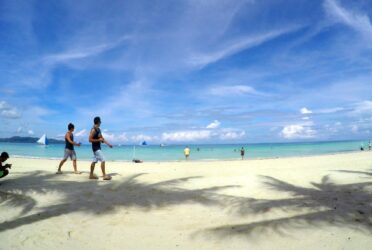 Relaxing in front of the hotel— at White Beach, Boracay.