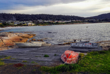 The sleepy seaside town of Bicheno, Tasmania